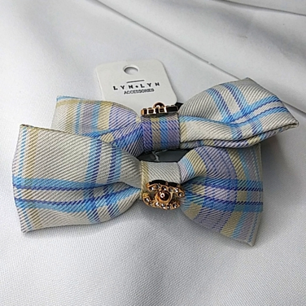 2pcs plaid bow hair tie